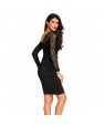 Floral Applique Lace Ruched Bodycon Midi Dress