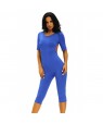 Royal Blue Tie Back Cropped Jumpsuit