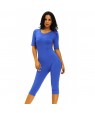 Royal Blue Tie Back Cropped Jumpsuit