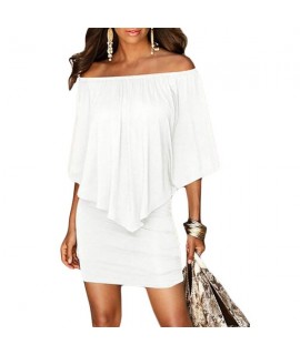 Multiple Dressing Layered White Mini Dress