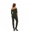 Olive Green Bardot Neckline Fashion Jumpsuit