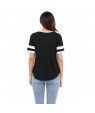 Black Short Sleeve Top with White Stripe