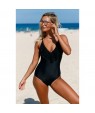 Black Lace Ruffle One Piece Swimsuit