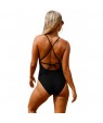 Black Crochet Front Detail One Piece Bathing Suit