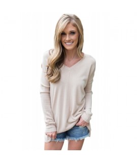 Apricot Soft V Neck Sweater