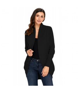 Black Super Soft Long Sleeve Open Cardigan