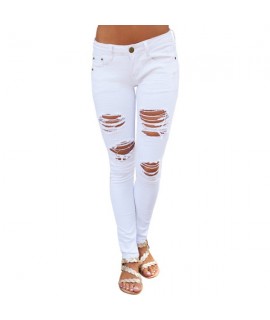 White Distressed Jeans for Women