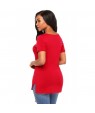 Red Asymmetric Split Detail One String Shirt