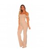 Apricot Off Shoulder Tie Knot Strapless Jumpsuit