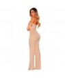 Apricot Off Shoulder Tie Knot Strapless Jumpsuit