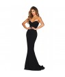 Black Strapless Sweetheart Neckline Mermaid Gown