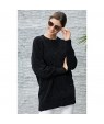 Black Cozy Scoop Neck Velvet Sweater