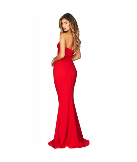 Red Strapless Sweetheart Neckline Mermaid Gown