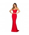 Red Strapless Sweetheart Neckline Mermaid Gown