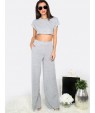 Crop Top With Pocket Wide-leg Pants