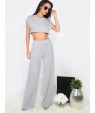 Crop Top With Pocket Wide-leg Pants