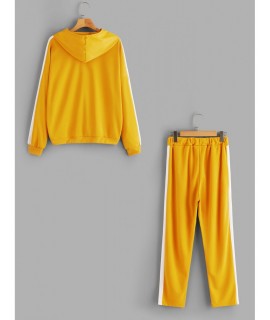 Contrast Tape Sweatshirt With Pants